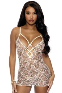 For Dreams Ayarlanabilir Askılı Dantel Tül Detaylı Fantezi Gecelik - 8619